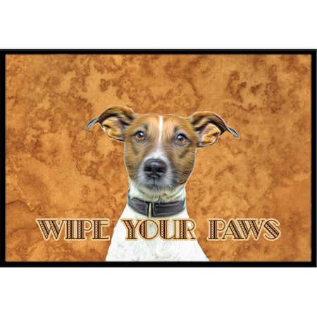 Carolines Treasures Jack Russell Terrier Wipe your Paws Indoor or Outdoor Mat KJ1218MAT